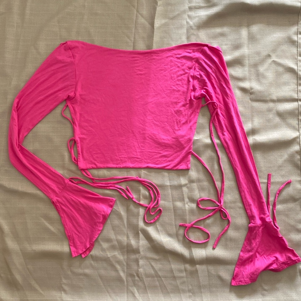 IRREGULAR EXPOSURE hot pink tie back sz